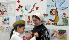 Школьники Чеченской Республики участвуют во Всероссийской акции «Георгиевская ленточка»