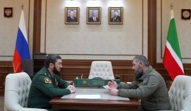 Магомед Даудов провел рабочую встречу с руководителем РУС им. В. Путина Байбетаром Вайхановым