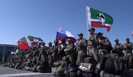 Очередная группа добровольцев отправилась из Чеченской Республики в зону СВО