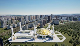 В Грозном строят мечеть с самым большим куполом в СНГ| грозный, чгтрк