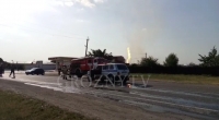 Пожарные ликвидируют возгорание на АЗС в селении Автуры