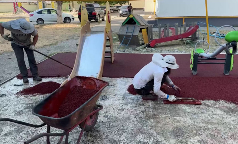 В Грозном активно благоустраивают дворы и общественные территории