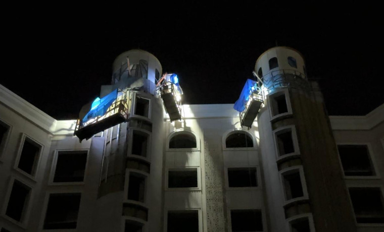 Отделка фасадов объектов первой линии района им. В. Путина выполнена на 75%